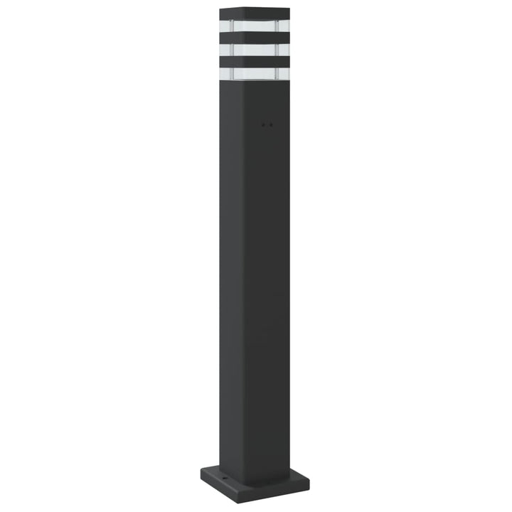 Lămpi De Podea De Exterior, 3 Buc., Negru, , Aluminiu 80 Cm