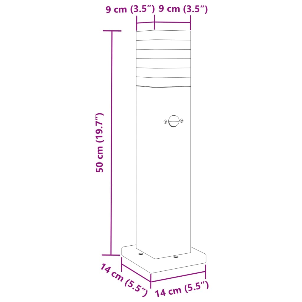 Lampă Exterioară De Podea , Negru, , Aluminiu 50 Cm