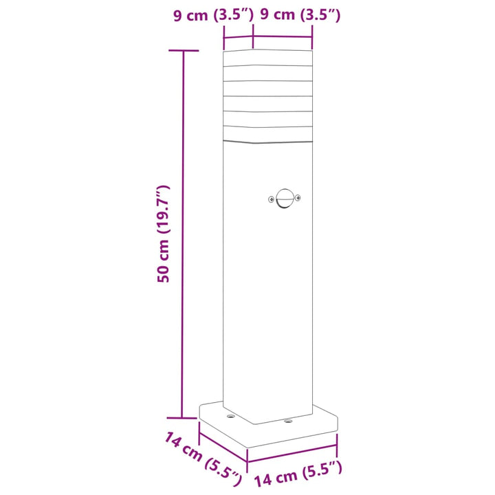 Lampă Exterioară De Podea , Negru, , Aluminiu 50 Cm