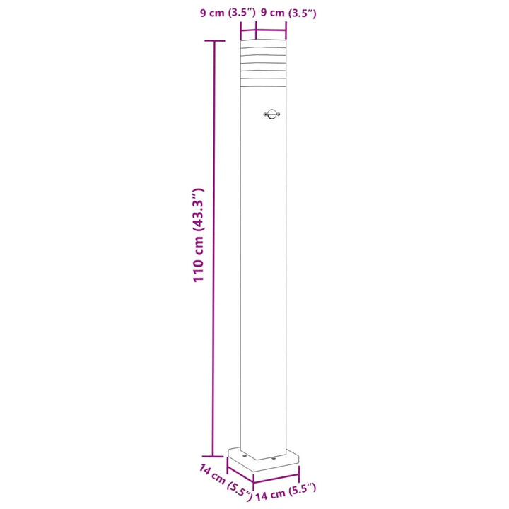 Lampă Exterioară De Podea , Negru, , Aluminiu 110 Cm