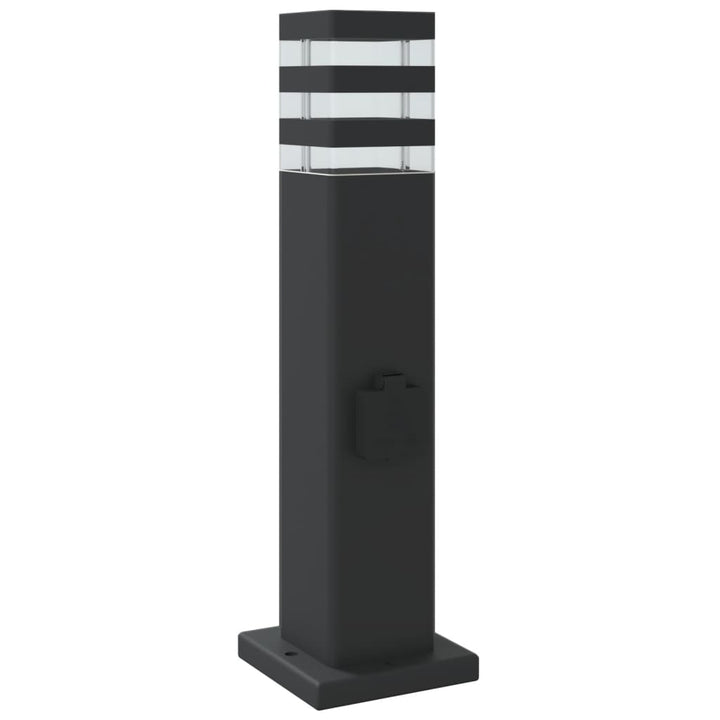 Lămpi Exterioare De Podea , 3 Buc. Negru Aluminiu 50 Cm