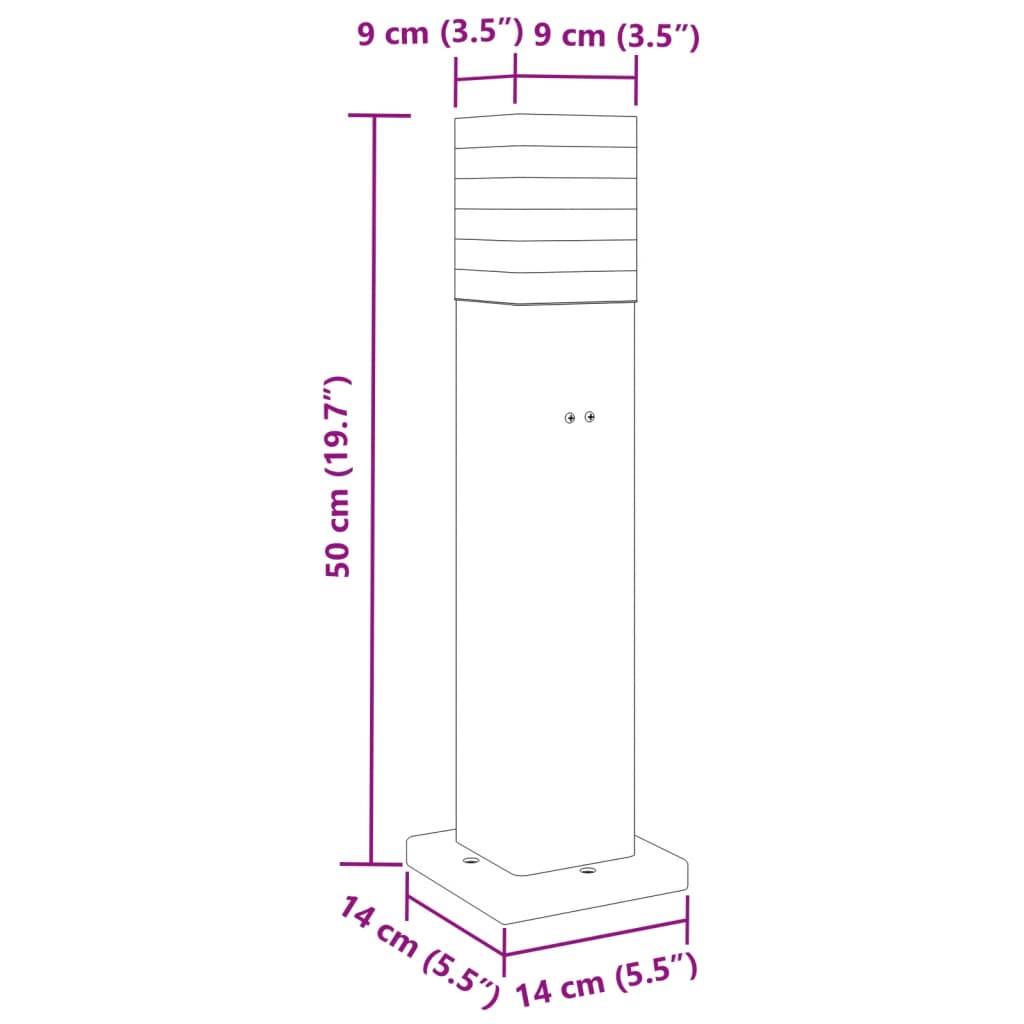 Lămpi Exterioare De Podea , 3 Buc. Negru Aluminiu 50 Cm
