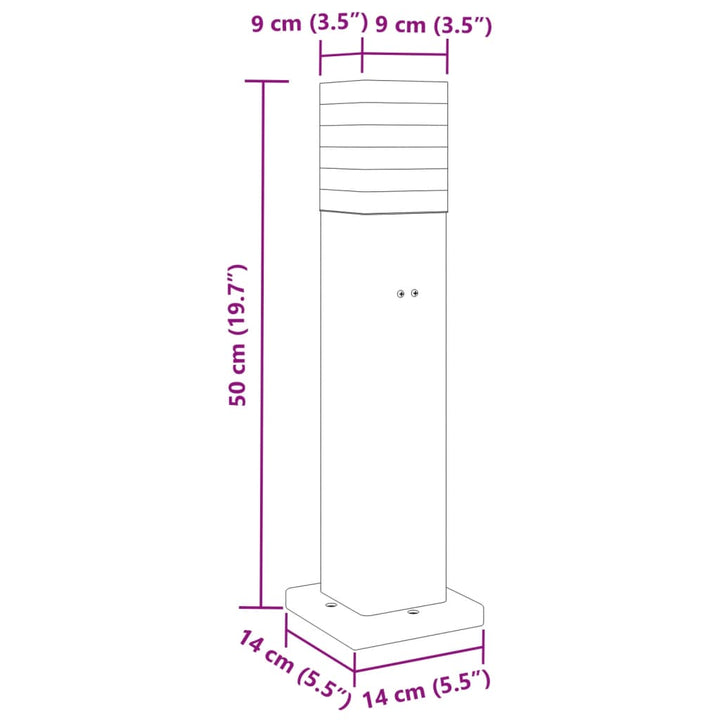 Lămpi Exterioare De Podea , 3 Buc. Negru Aluminiu 50 Cm