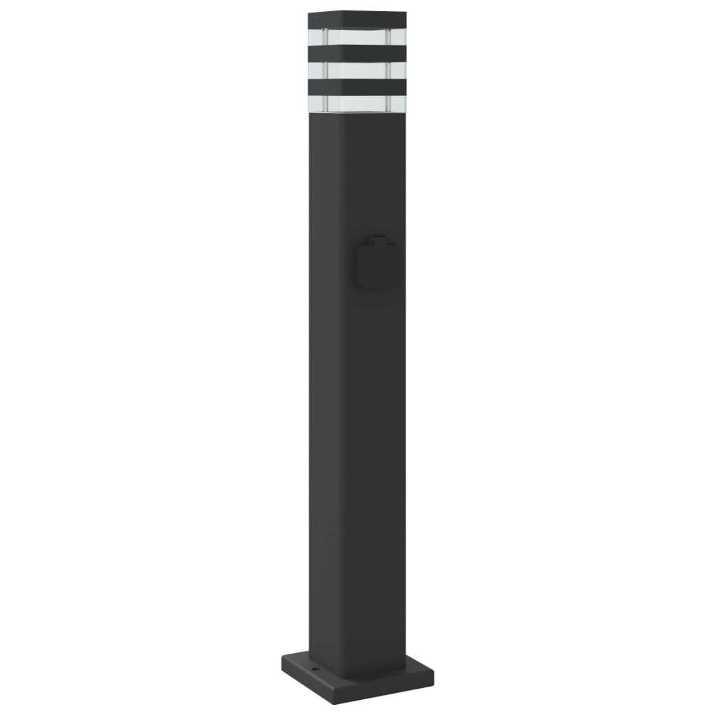 Lămpi Exterioare De Podea , 3 Buc. Negru Aluminiu 80 Cm