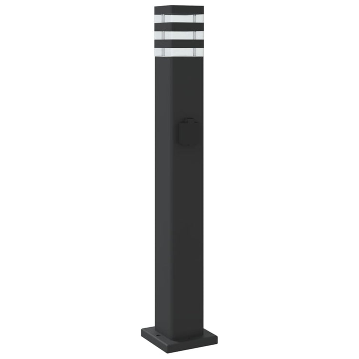 Lămpi Exterioare De Podea , 3 Buc. Negru Aluminiu 80 Cm