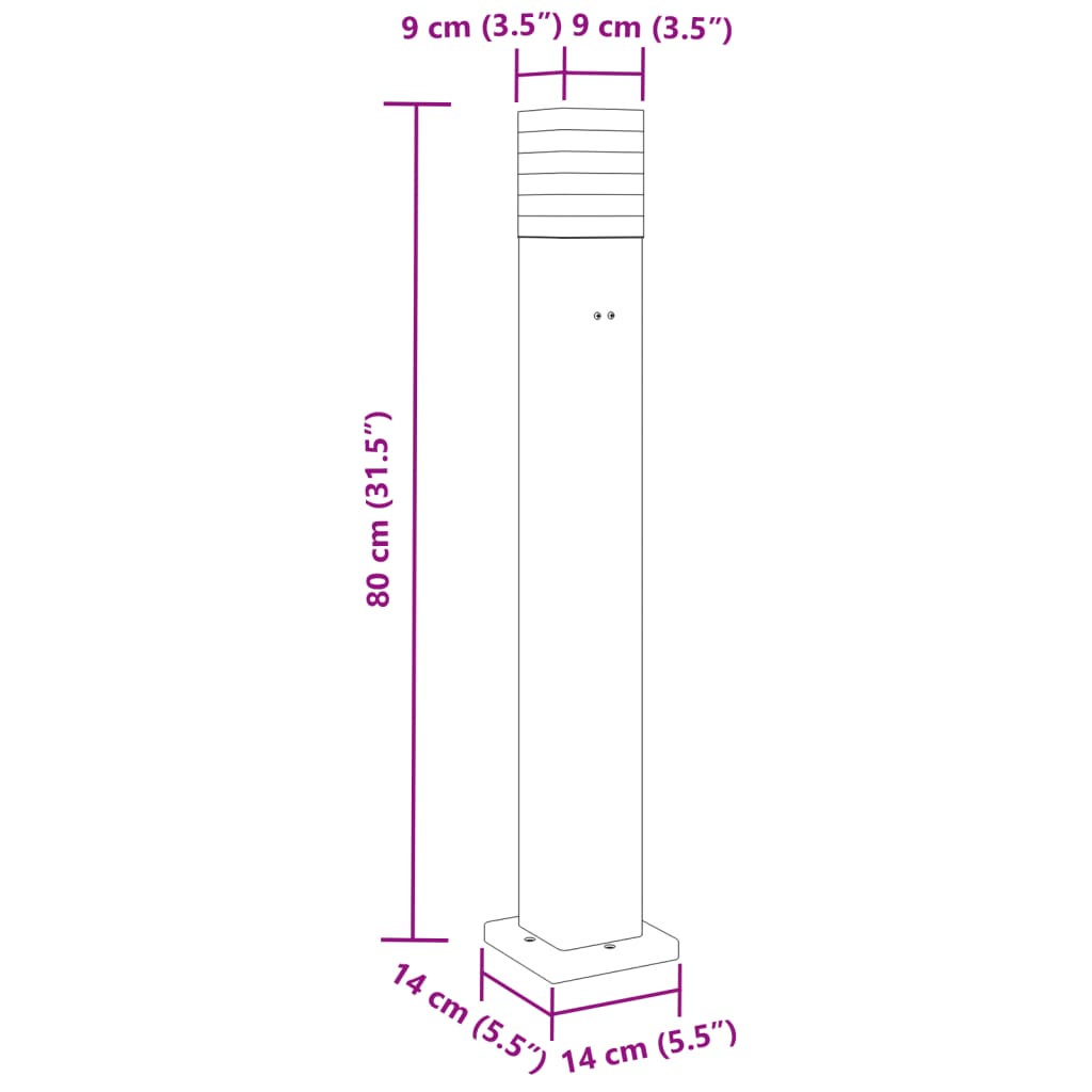 Lămpi Exterioare De Podea , 3 Buc. Negru Aluminiu 80 Cm