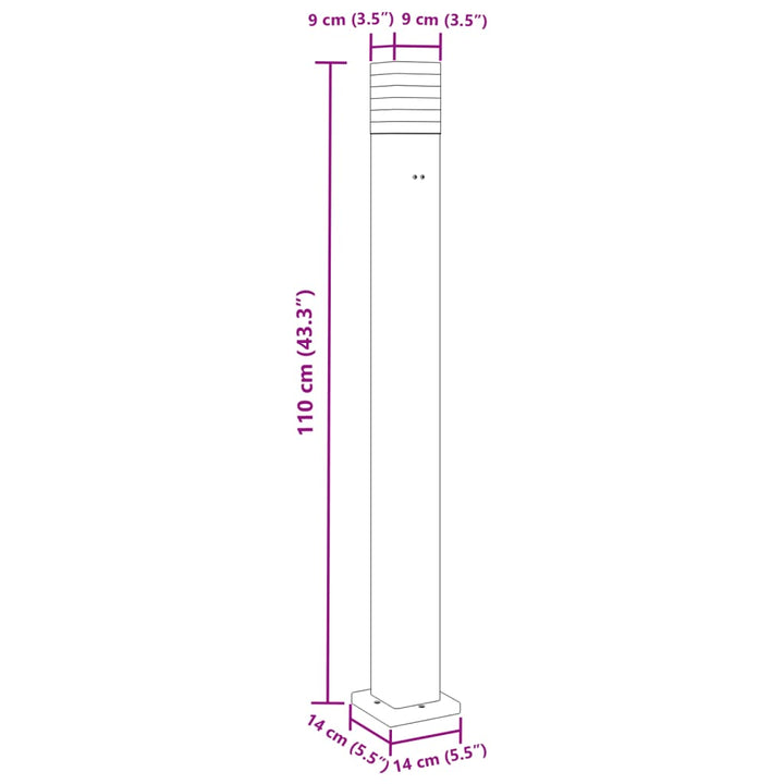 Lampă Exterioară De Podea , Negru, , Aluminiu 110 Cm