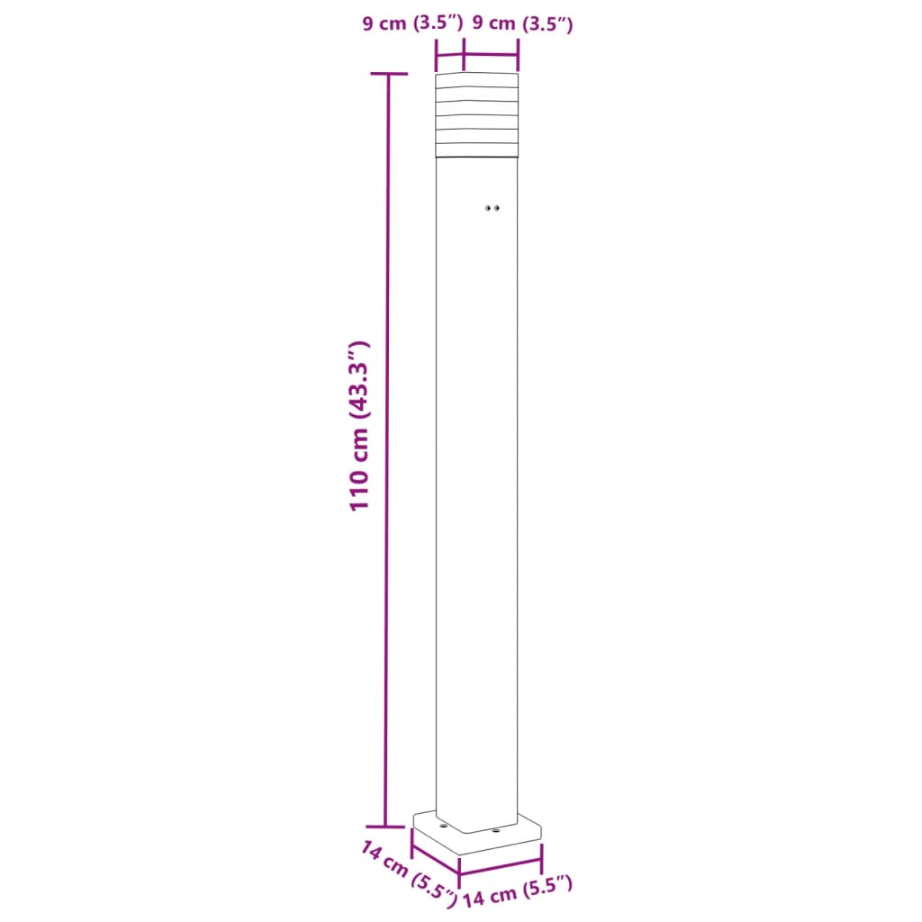 Lămpi Exterioare De Podea 3 Buc. Negru Aluminiu 110 Cm