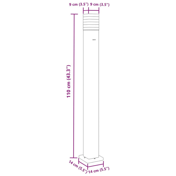 Lămpi Exterioare De Podea 3 Buc. Negru Aluminiu 110 Cm