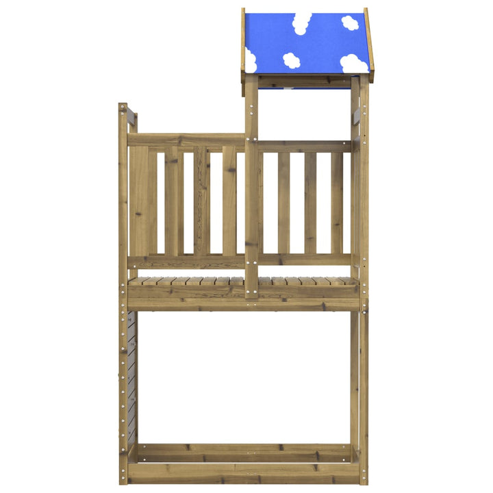 Turn Joacă Cu Perete Cățărare 110,5X52,5X215 Cm Lemn Pin Tratat