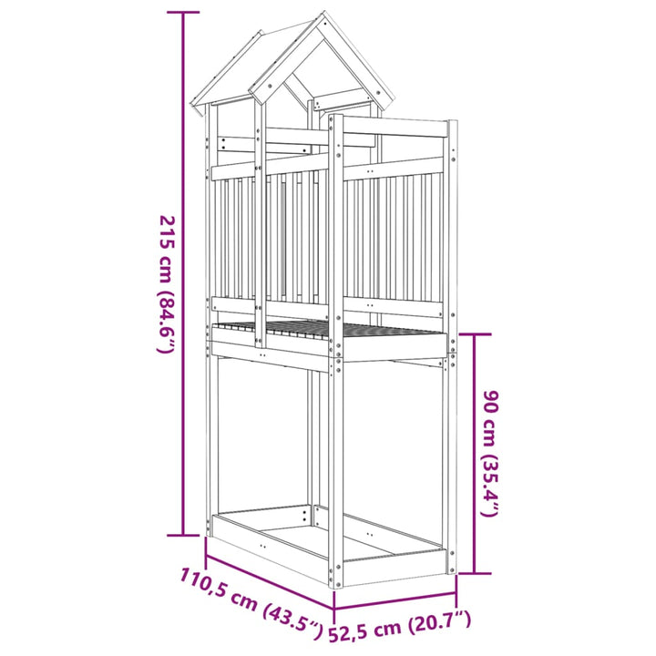Turn De Joacă, 110,5X52,5X215 Cm, Lemn De Pin Impregnat