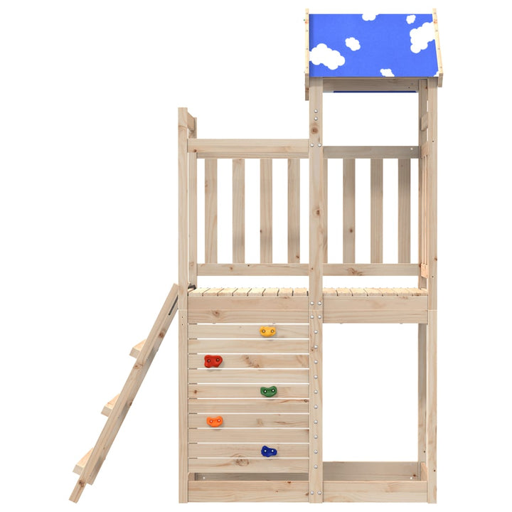Turn Joacă Cu Perete Cățărare, 110,5X52,5X215 Cm Lemn Masiv Pin