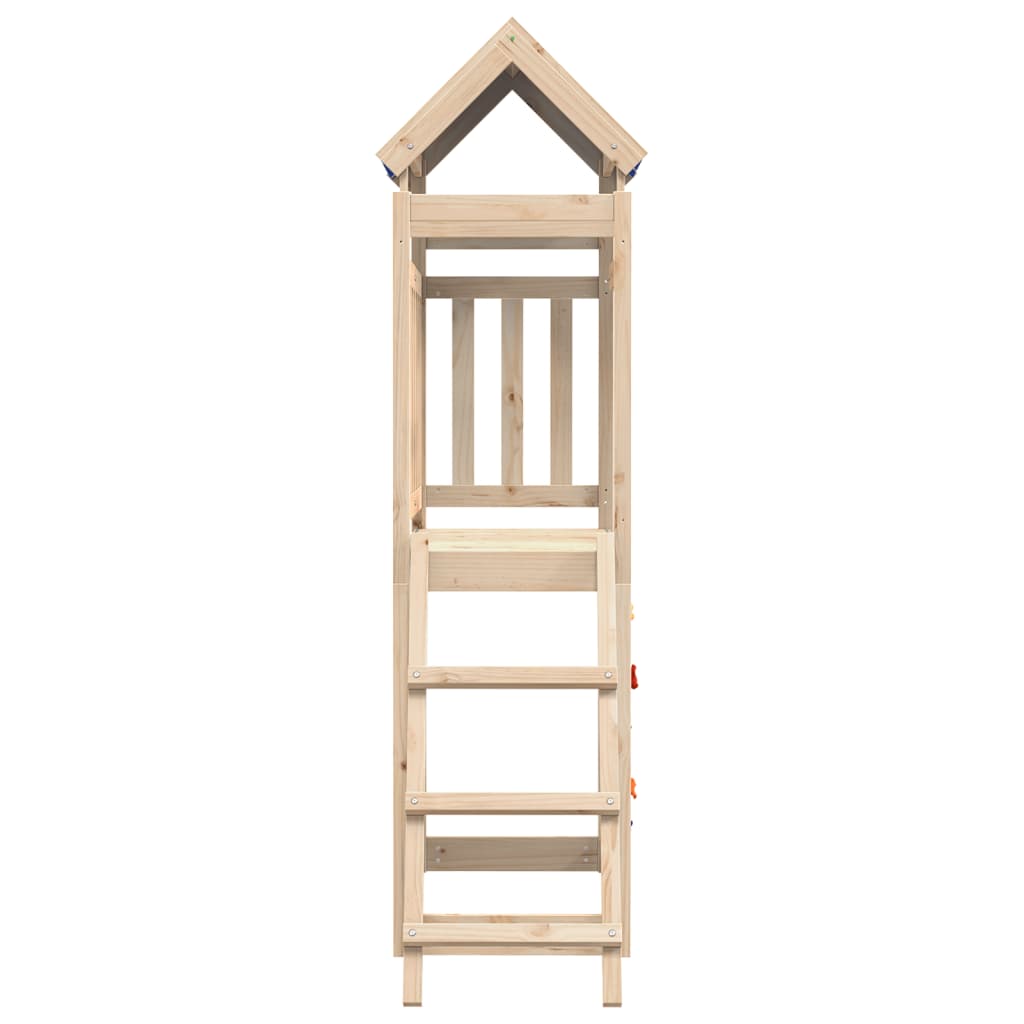 Turn Joacă Cu Perete Cățărare, 110,5X52,5X215 Cm Lemn Masiv Pin