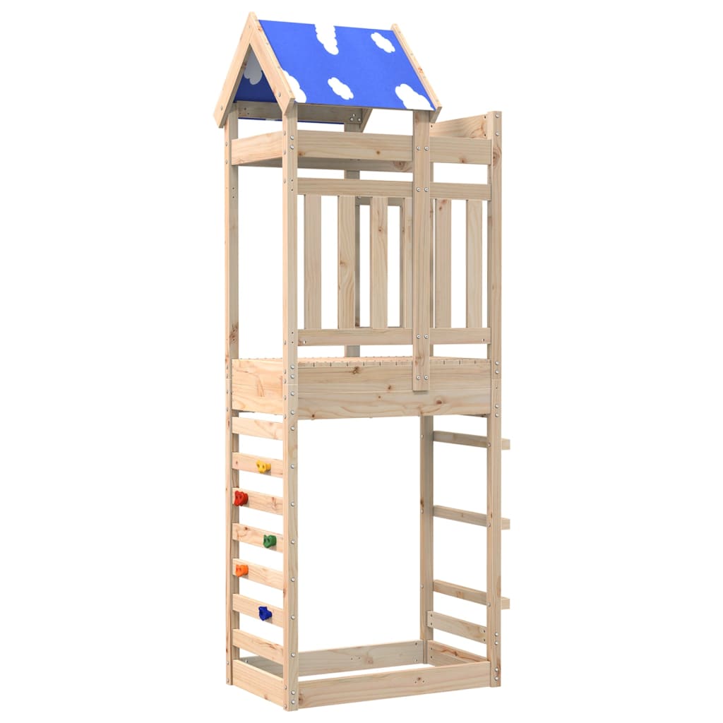 Turn Joacă Cu Perete Cățărare, 85X52,5X239 Cm Lemn Masiv Pin