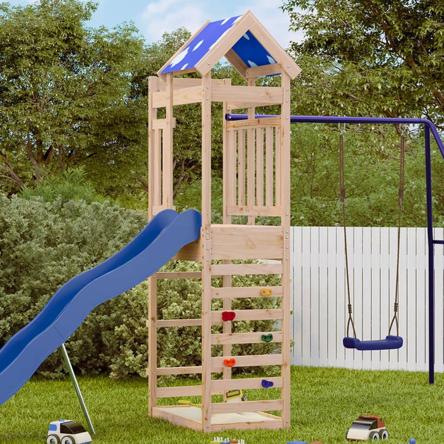Turn Joacă Cu Perete Cățărare, 85X52,5X239 Cm Lemn Masiv Pin