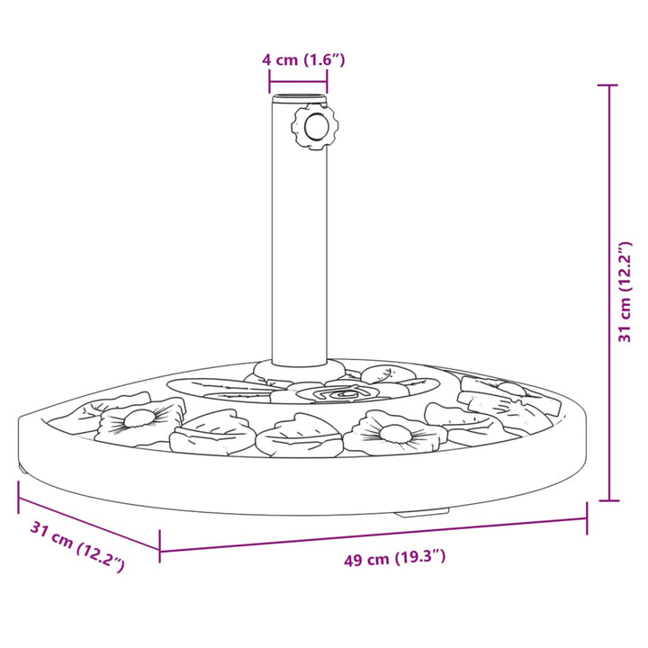 Suport Umbrelă Pentru Stâlpi Ø38 / 48 Mm, , Semi-Rotunde