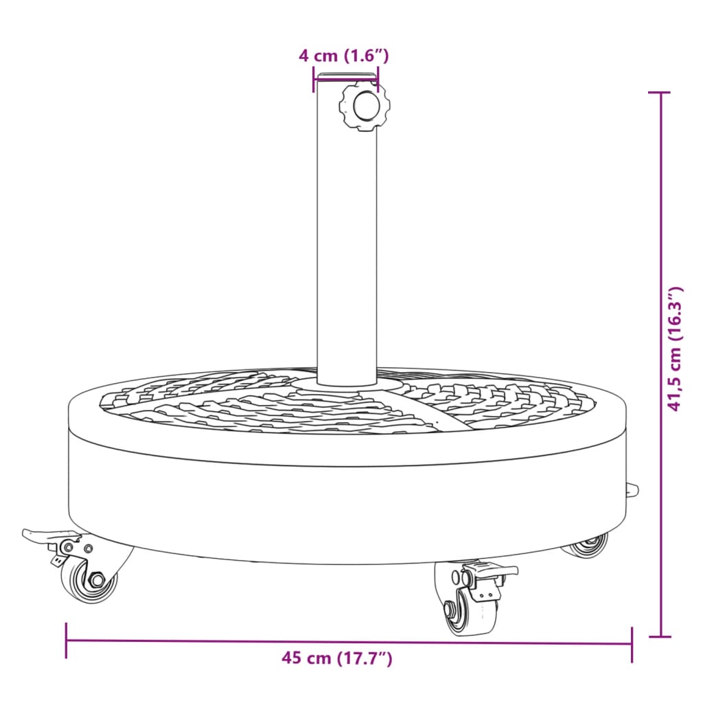 Suport Umbrelă Pentru Stâlpi Ø38 / 48 Mm, 27 Kg, Rotund