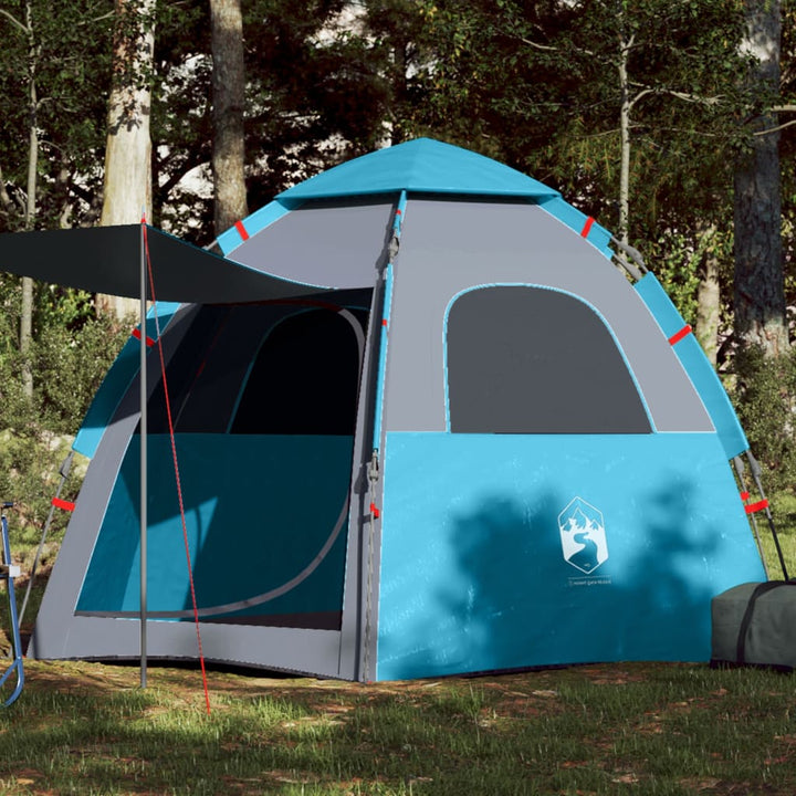 Cort Camping Cabană 4 Persoane Gri/Portocaliu Setare Rapidă