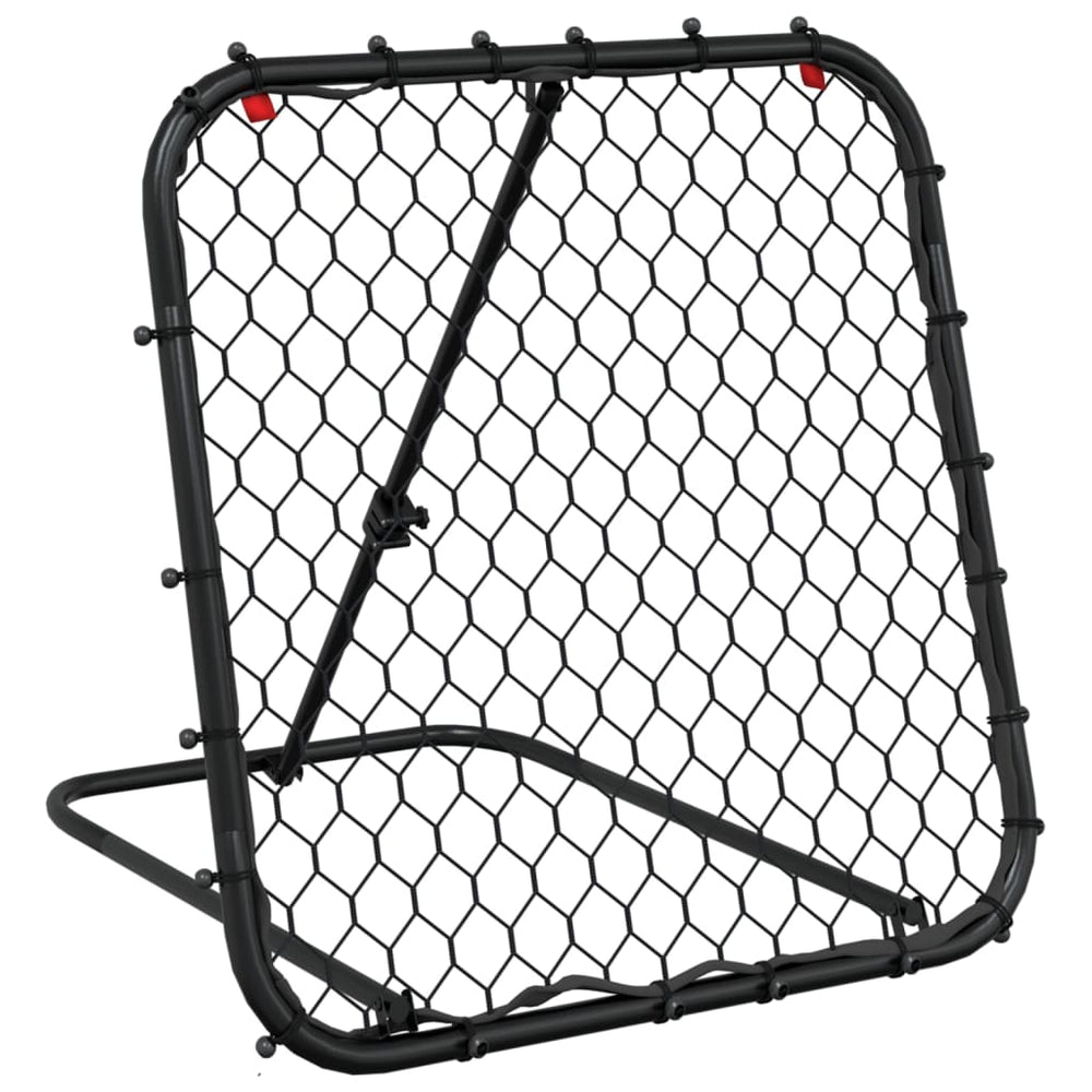 Plasă De Ricoșeu Fotbal, Reglabilă, Negru, 84X73X60-80 Cm, Oțel