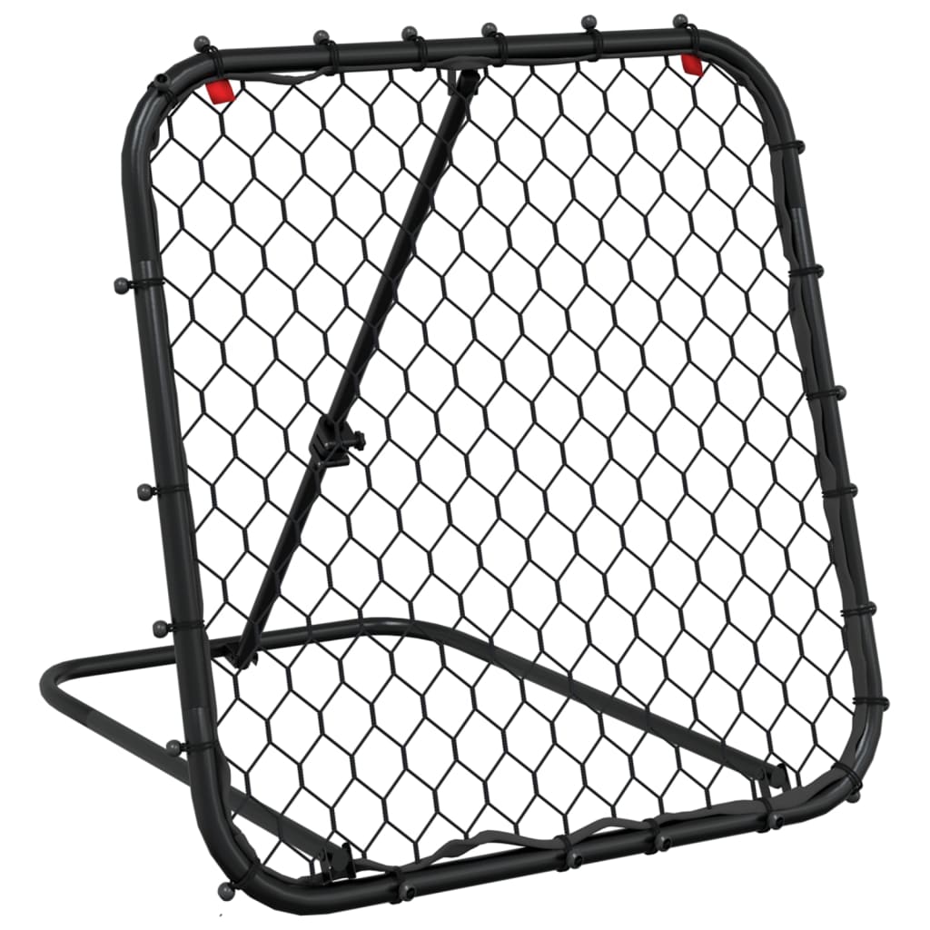 Plasă De Ricoșeu Fotbal, Reglabilă, Negru, 84X73X60-80 Cm, Oțel