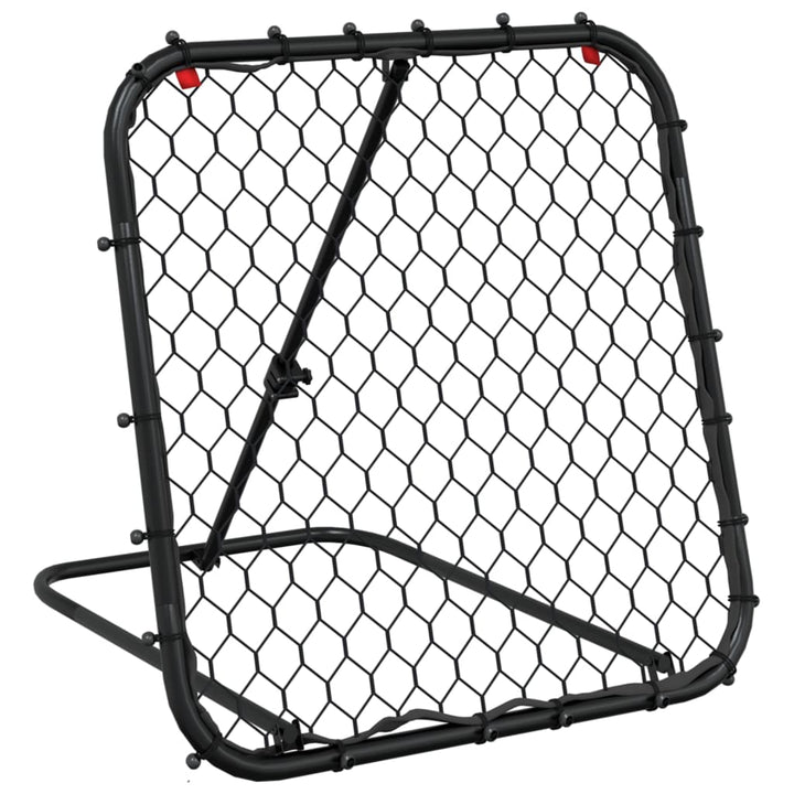 Plasă De Ricoșeu Fotbal, Reglabilă, Negru, 84X73X60-80 Cm, Oțel