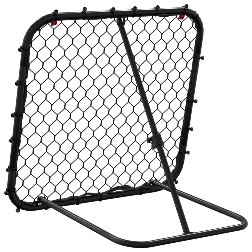 Plasă De Ricoșeu Fotbal, Reglabilă, Negru, 84X73X60-80 Cm, Oțel