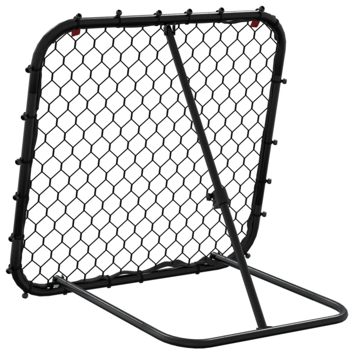 Plasă De Ricoșeu Fotbal, Reglabilă, Negru, 84X73X60-80 Cm, Oțel
