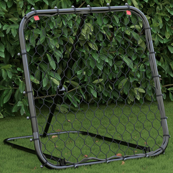 Plasă De Ricoșeu Fotbal, Reglabilă, Negru, 84X73X60-80 Cm, Oțel