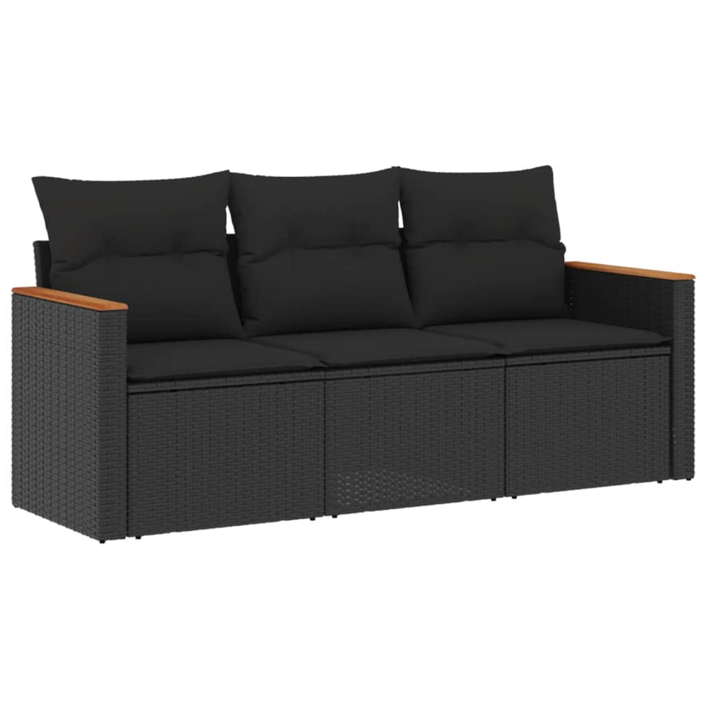 Set Mobilier De Grădină Cu Perne, 3 Piese, , Poliratan