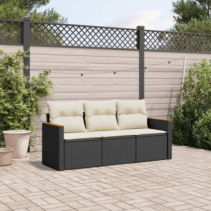 Set Mobilier De Grădină Cu Perne, 3 Piese, , Poliratan
