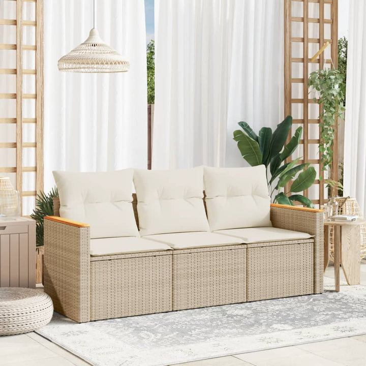 Set Mobilier De Grădină Cu Perne, 3 Piese, , Poliratan
