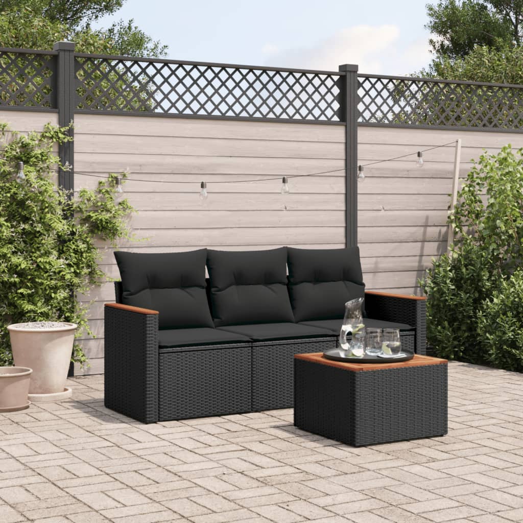Set Mobilier De Grădină Cu Perne, 3 Piese, , Poliratan