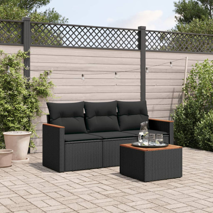 Set Mobilier De Grădină Cu Perne, 3 Piese, , Poliratan