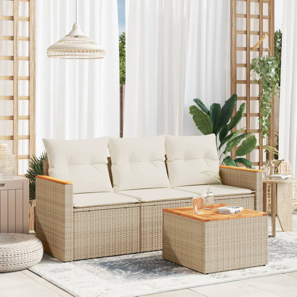 Set Mobilier De Grădină Cu Perne, 3 Piese, , Poliratan