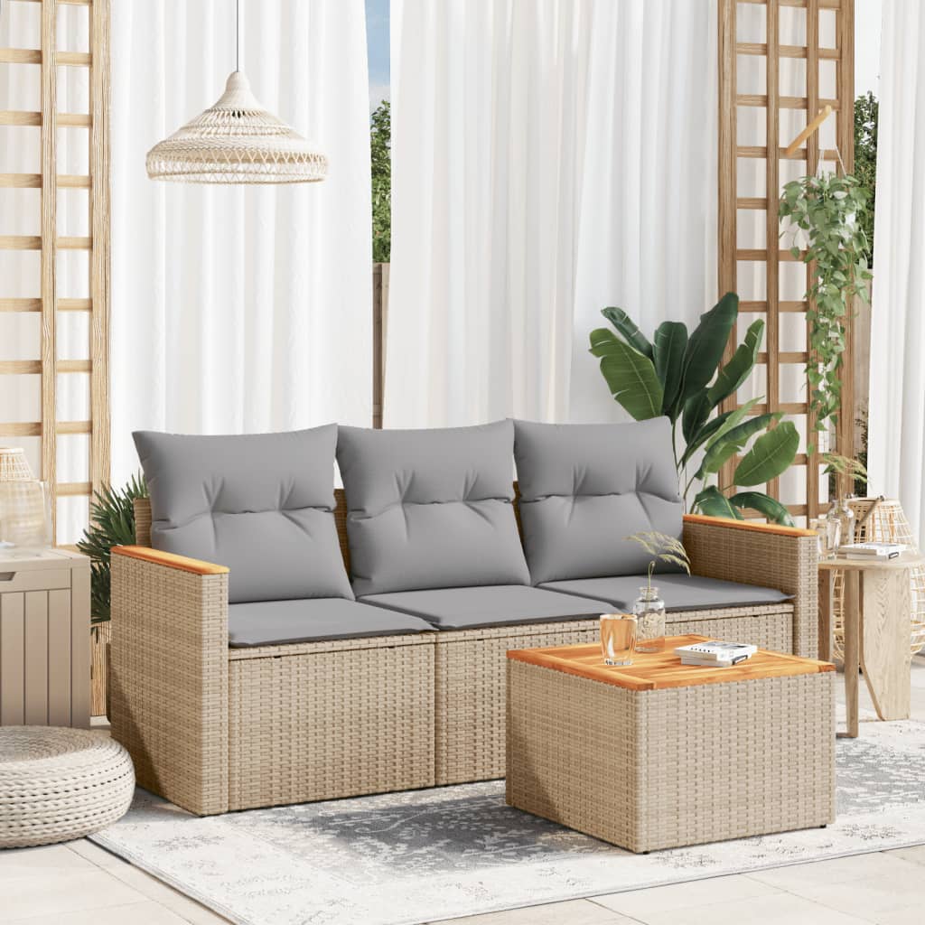 Set Mobilier De Grădină Cu Perne, 3 Piese, , Poliratan