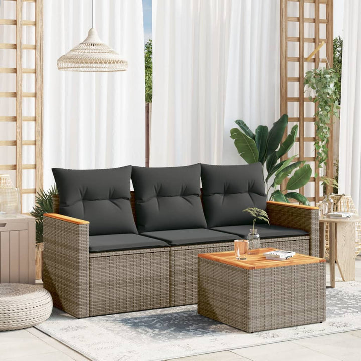 Set Mobilier De Grădină Cu Perne, 3 Piese, , Poliratan