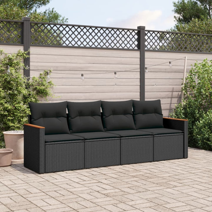Set Canapele De Grădină Cu Perne, 5 Piese, Bej, Poliratan