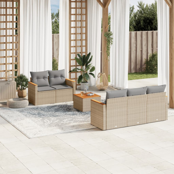 Set Mobilier Grădină Cu Perne, 6 Piese, , Poliratan