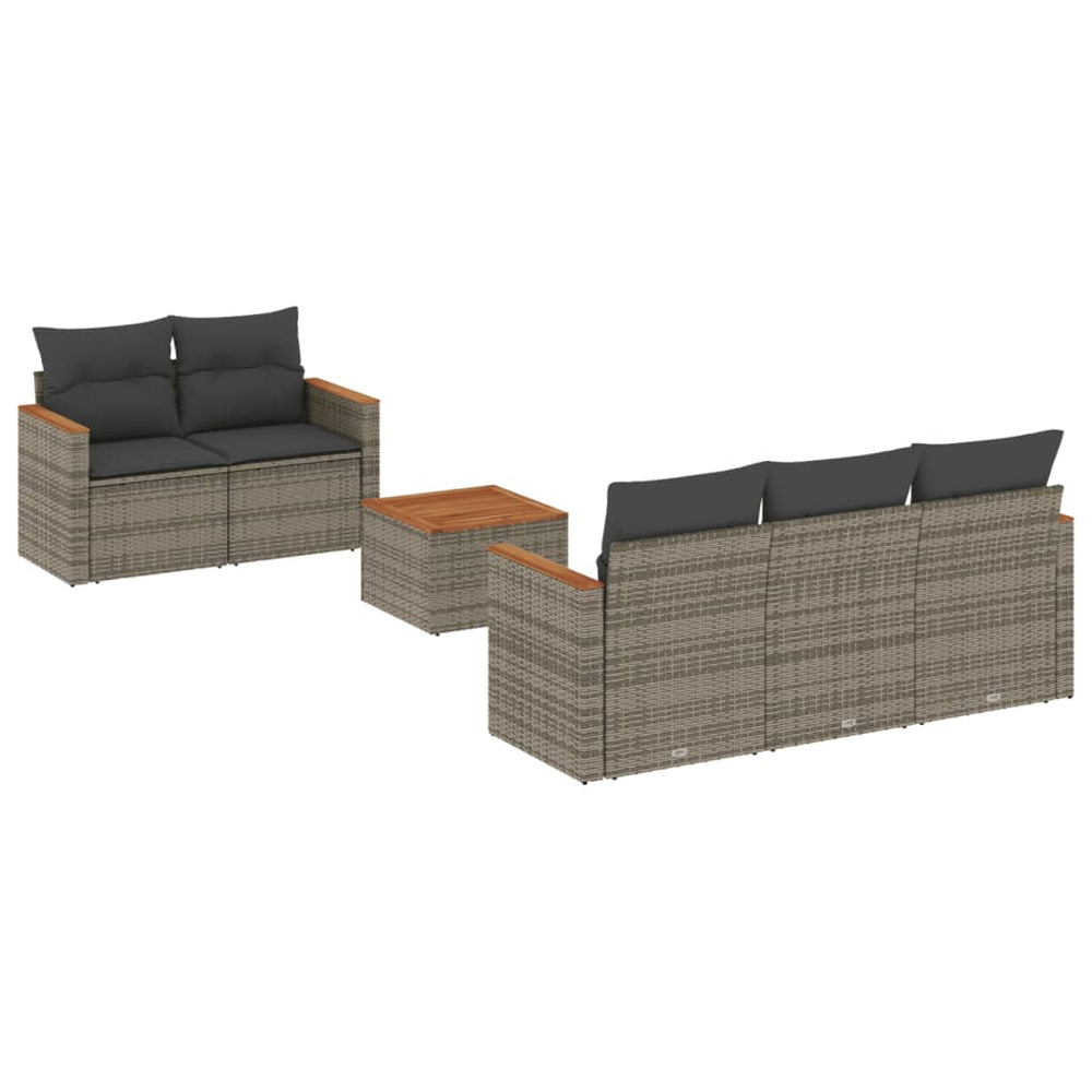 Set Mobilier Grădină Cu Perne, 6 Piese, , Poliratan