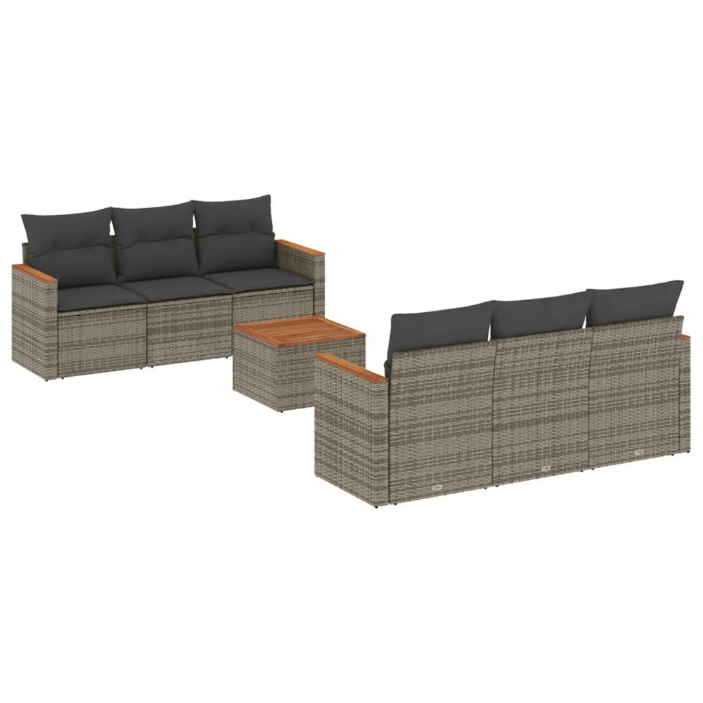 Set Canapele De Grădină, 7 Piese, Cu Perne, , Poliratan
