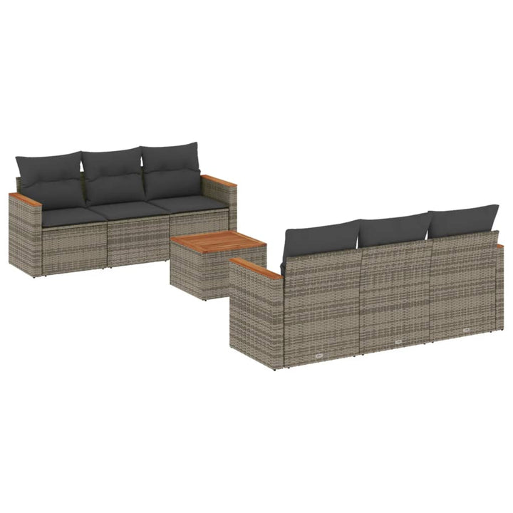 Set Canapele De Grădină, 7 Piese, Cu Perne, , Poliratan