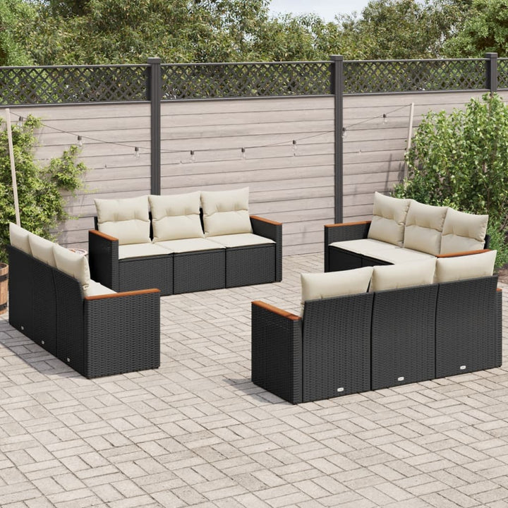 Set Mobilier De Grădină Cu Perne, 13 Piese, , Poliratan