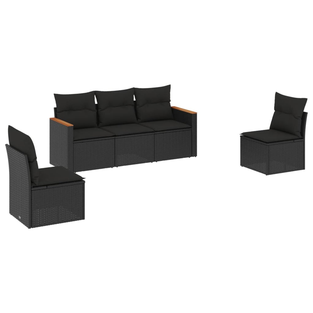 Set Mobilier De Grădină Cu Perne, 5 Piese, , Poliratan