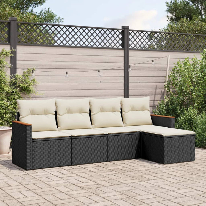 Set Mobilier Grădină Cu Perne, 6 Piese, , Poliratan
