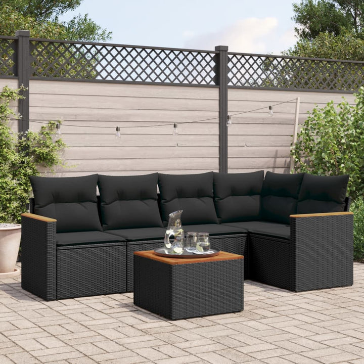 Set Canapele De Grădină Cu Perne, 5 Piese, Bej, Poliratan