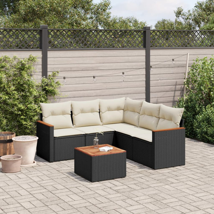Set Canapele De Grădină Cu Perne, 5 Piese, Bej, Poliratan