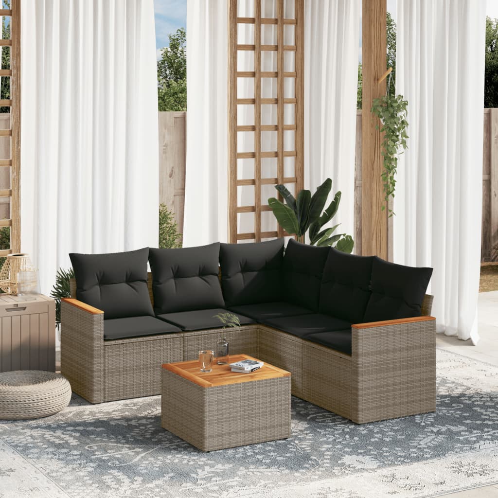 Set Canapele De Grădină Cu Perne, 5 Piese, Bej, Poliratan