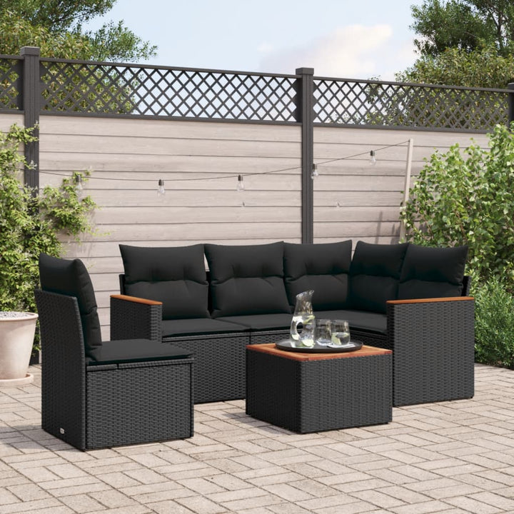 Set Canapele De Grădină Cu Perne, 5 Piese, Bej, Poliratan