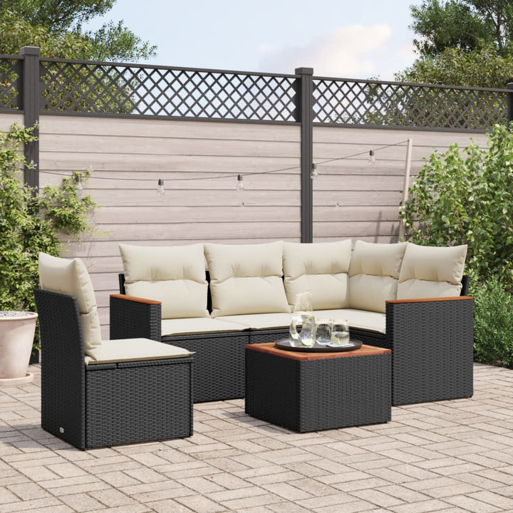 Set Canapele De Grădină Cu Perne, 5 Piese, Bej, Poliratan