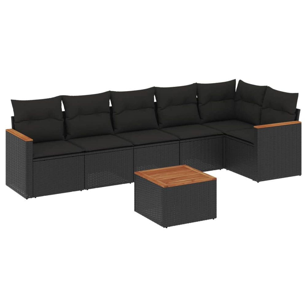 Set Canapele De Grădină Cu Perne, 7 Piese, , Poliratan